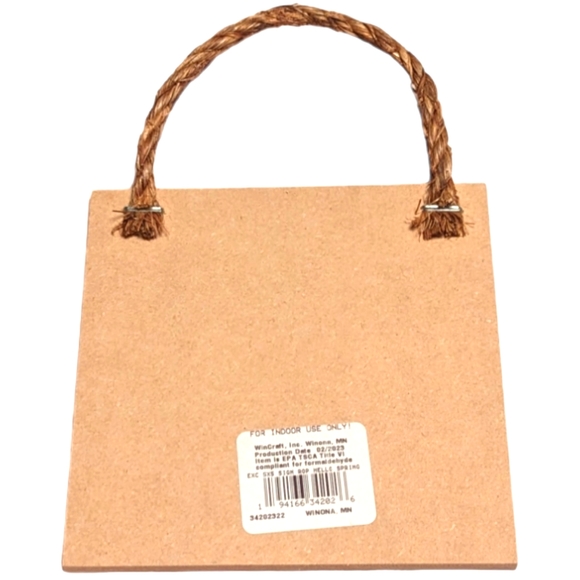 Wincraft Blue Diamond & Pink Butterfly Hello Spring Small Wooden Sign wi… - Picture 3 of 5